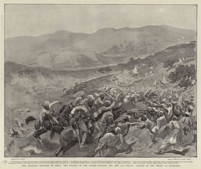 The Frontier Troubles in India, the Charge of the Guides Cavalry and the 11th Bengal Lancers at the Relief of Chakdara, August 1897 by William Small